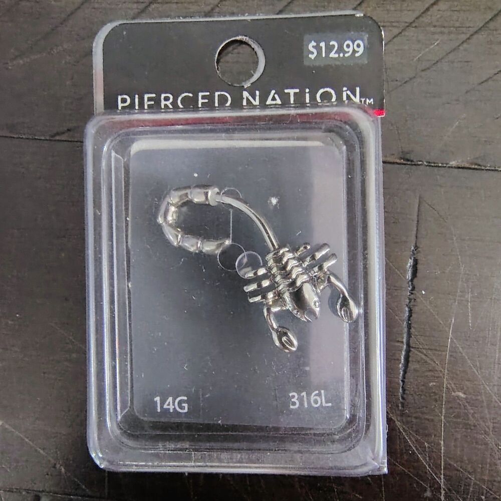 Spencer Gifts Pierced Nation Silver Scorpion Belly Button Ring 14G Spencer's